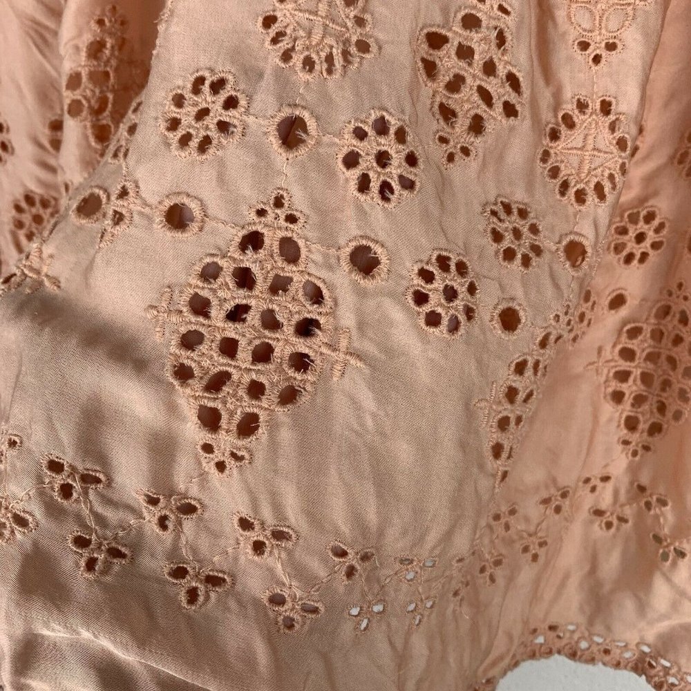 Vanessa Virginia Anthropologie Women's 0 Pink Eyelet Sleeveless Tank Top Blouse - Picture 3 of 6
